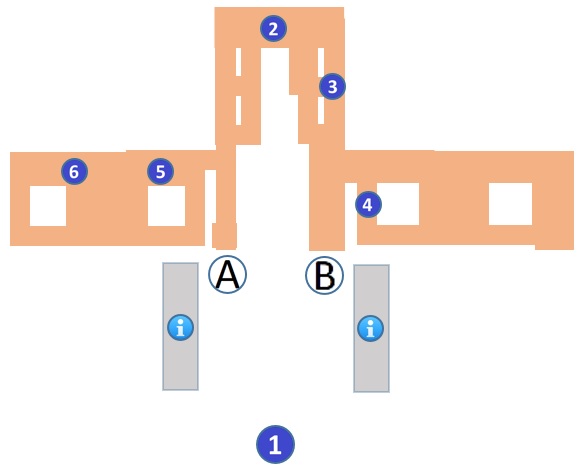 Mapa indicando as principais salas do Palácio de Versalhes