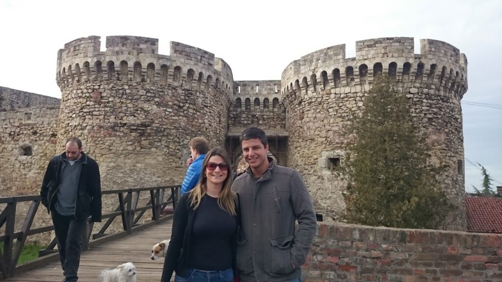 Magu e Tiago no Forte de Kalemegdan em Belgrado