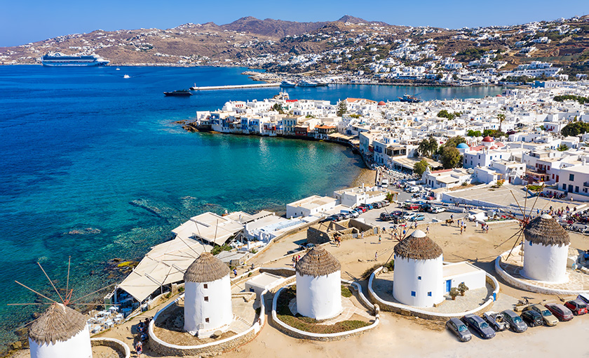 Vista aérea de Mykonos - Fonte: Mykonos rooms