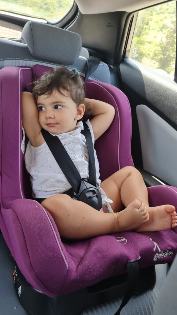 Cadeirinha para crianças de até 18 kg que alugamos pra Lelê