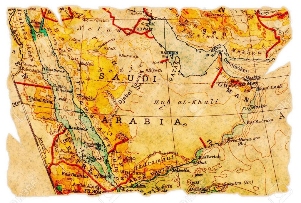 Mapa antigo da região do Qatar - Fonte: 123RF