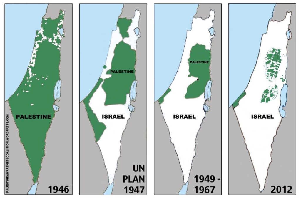 Mapa da evolução dos territórios de Israel e da Palestina ao longo dos anos - Al Jazeera