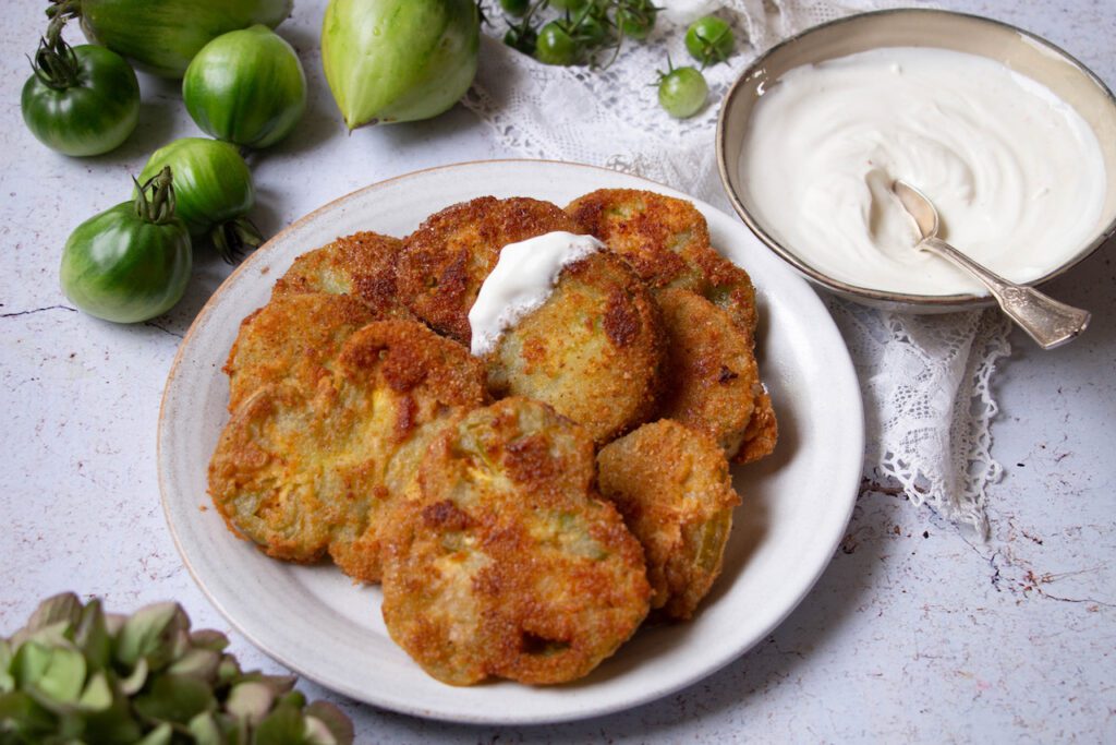 Aioli com beignets de tomates vertes - Casserole & Chocolat