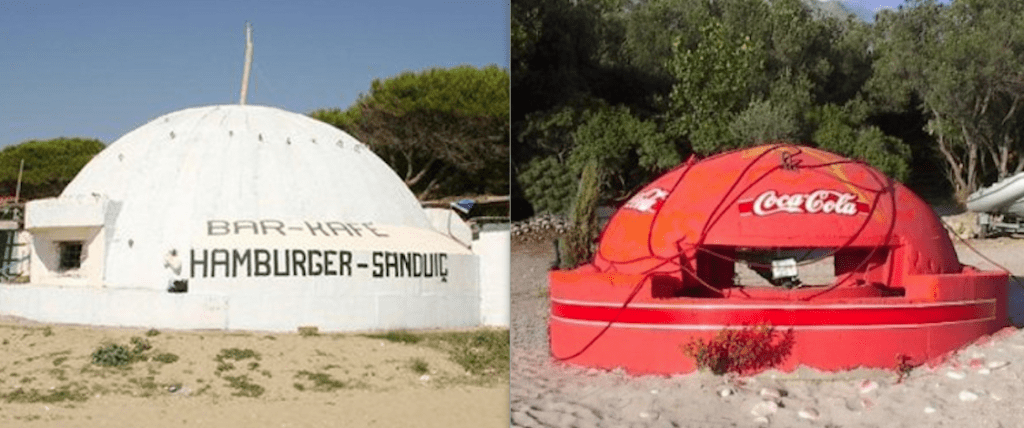 Bunkers que viraram cafés e lanchonetes na Albania - Secolo d'Italia