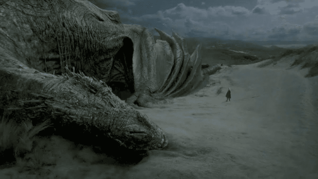 Aemond Targaryen tentando a sorte com Vhagar - HBO