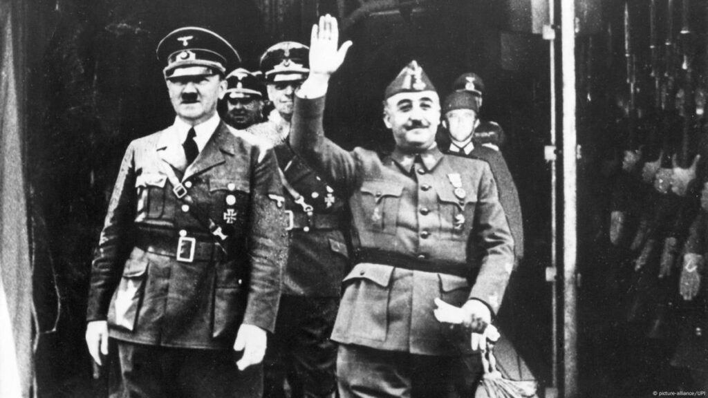 Ditator Francisco Franco da Espanha e Hitler - DW