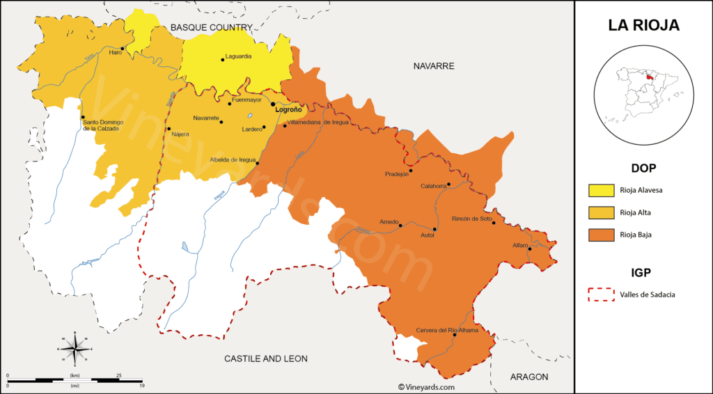 Mapa Vinhos La Rioja - Vineyards.com
