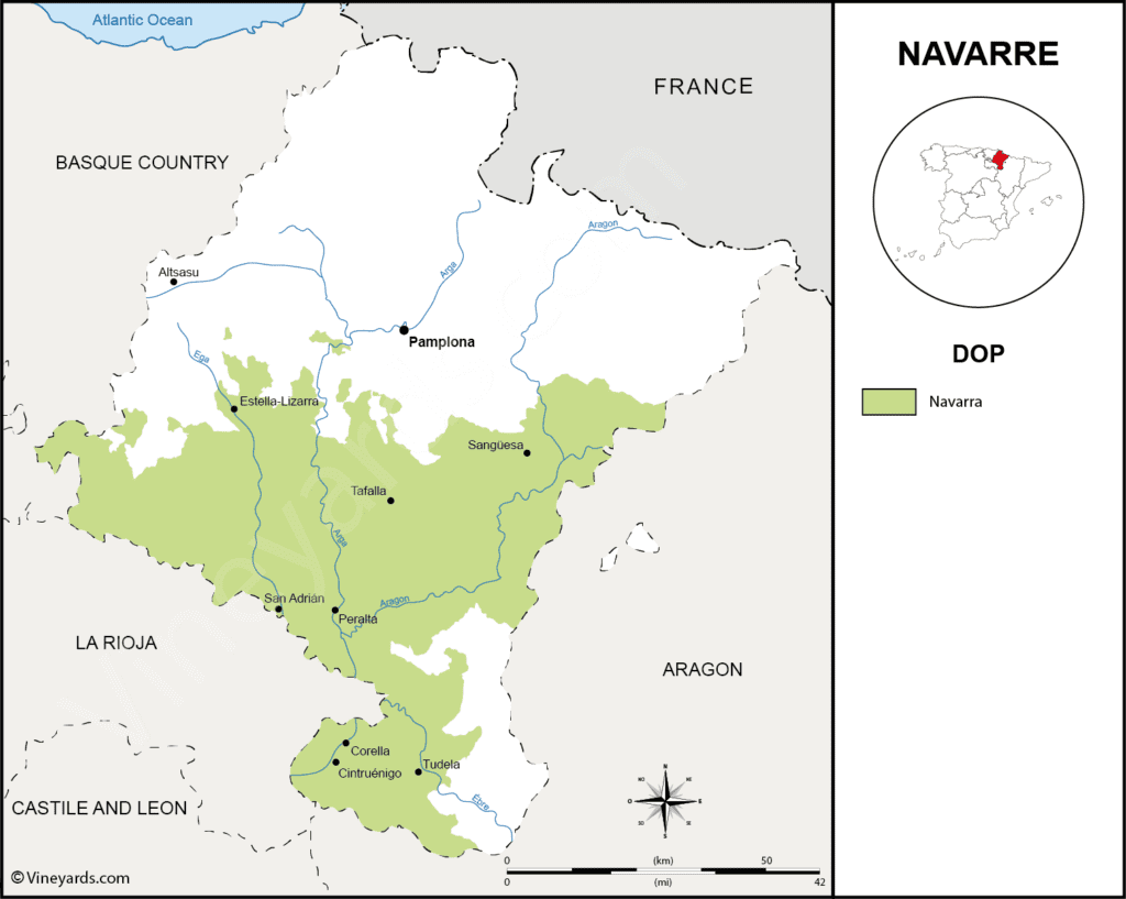 Mapa Vinhos Navarra - Vineyards.com