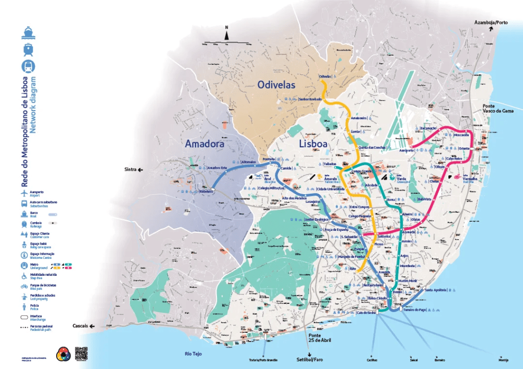 Mapa da rede de metro de Lisboa - Metro de Lisboa