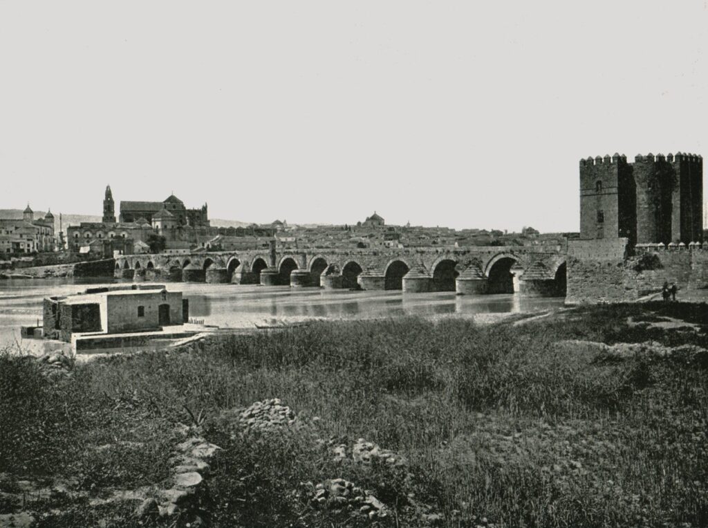 Foto de 1895 da Ponte Romana de Córdoba na Espanha - MeisterDrucke