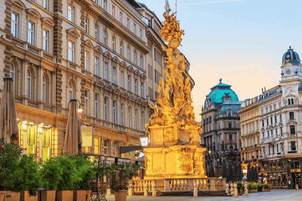 Coluna da peste Grabenstrasse Viena - Secret Vienna Tours
