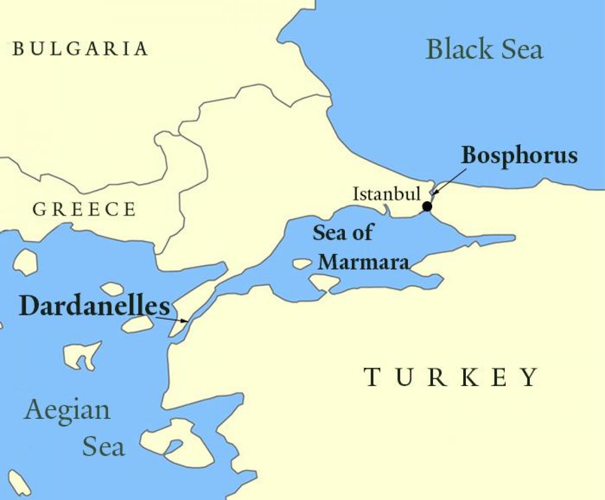 Mapa do Estreito de Bósforo Istambul Turquia - Poder Naval