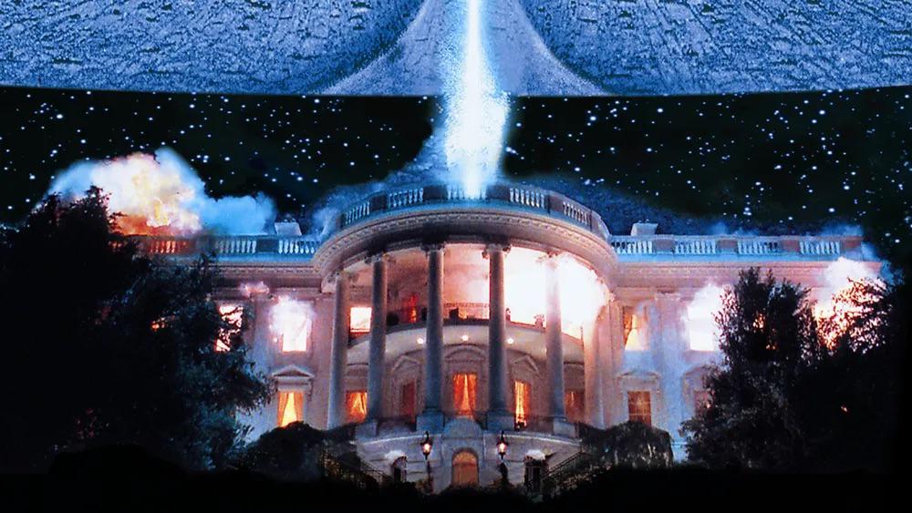 A icônica cena da destruição da Casa Branca no filme Independence Day (1996) - Fandango