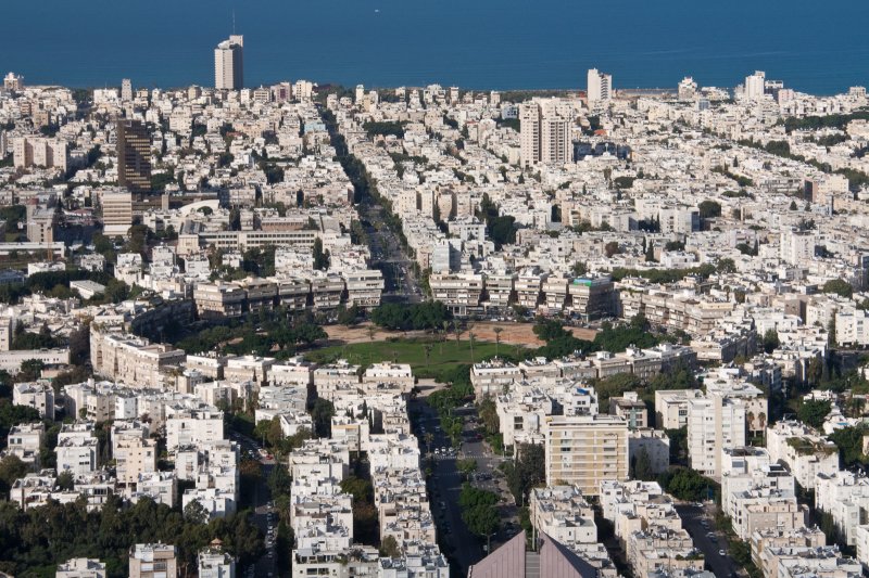 Visão aérea da incrível Cidade branca de Tel Aviv: antro do estilo Bauhaus - Yair Karelic Photography