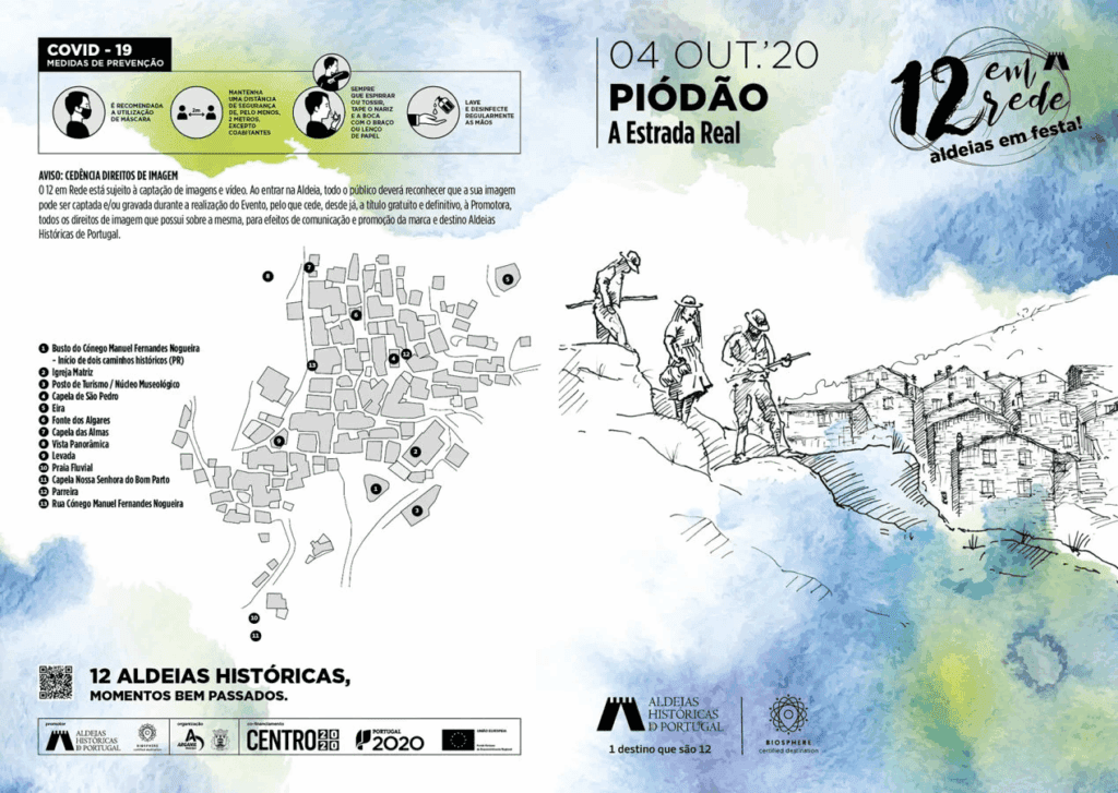 Mapa das atrações de Piodão - Aldeias Históricas de Portugal
