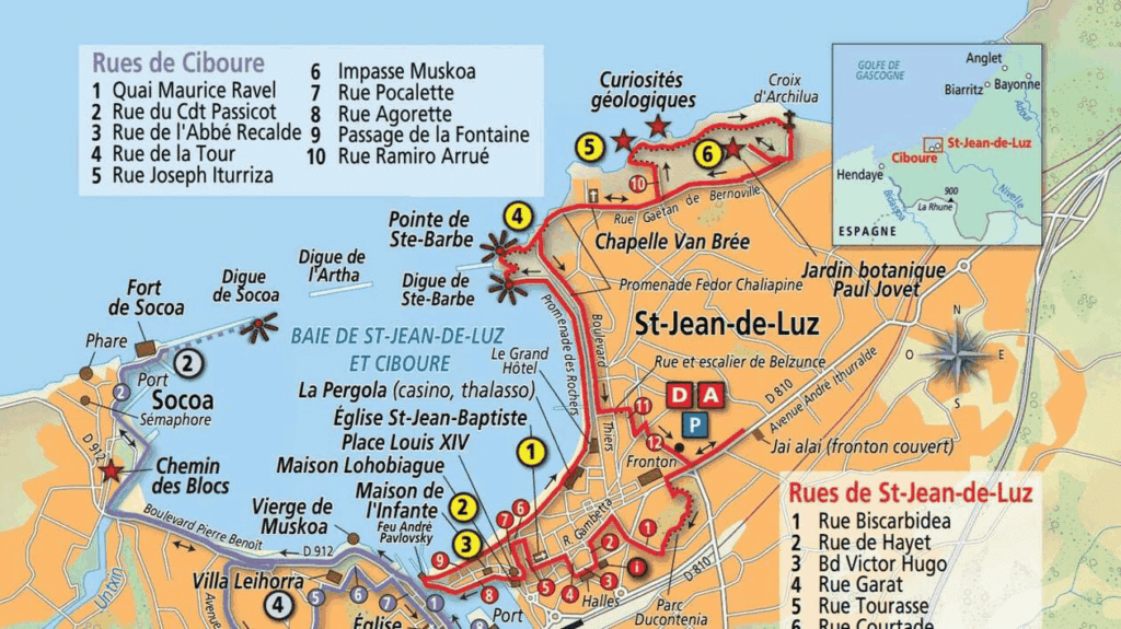 Mapa das atrações de Saint-Jean-de-Luz - Ouest-France