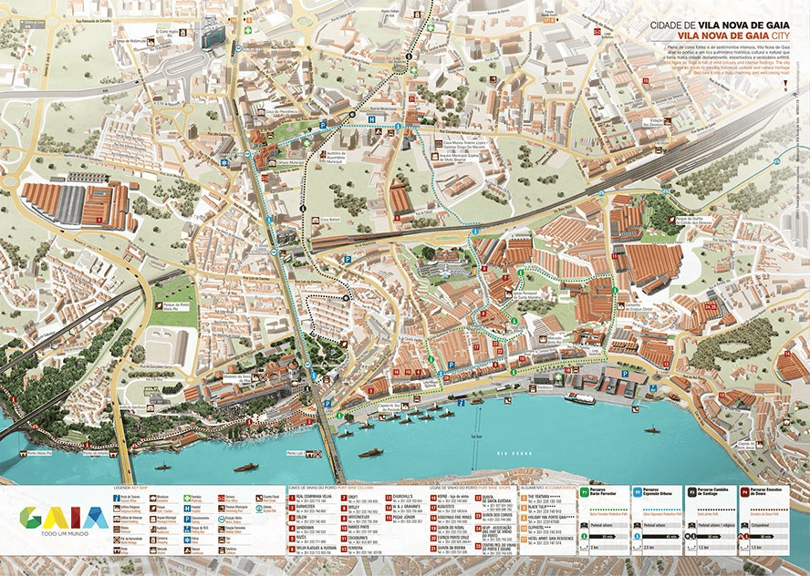 Mapa das atrações de Vila Nova de Gaia - Behance