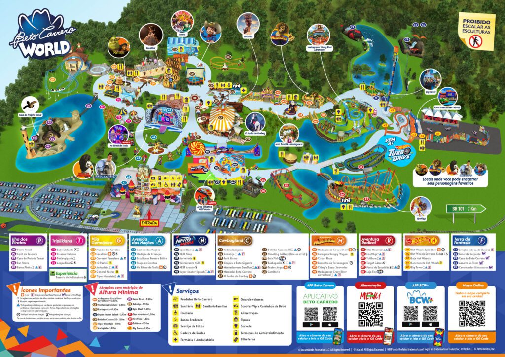 Mapa das atrações do Beto Carrero World - Magu Mathias