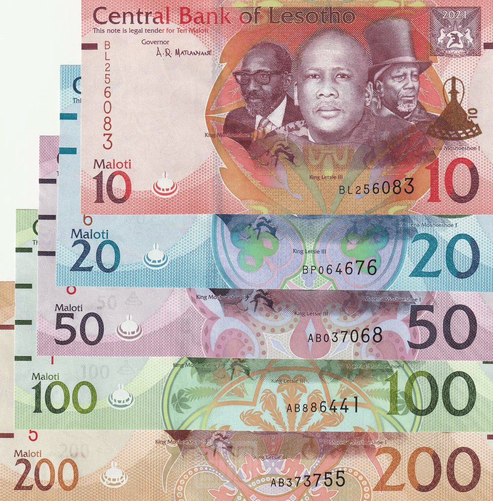 Moeda do Lesoto - Bank Note Coins Stamp