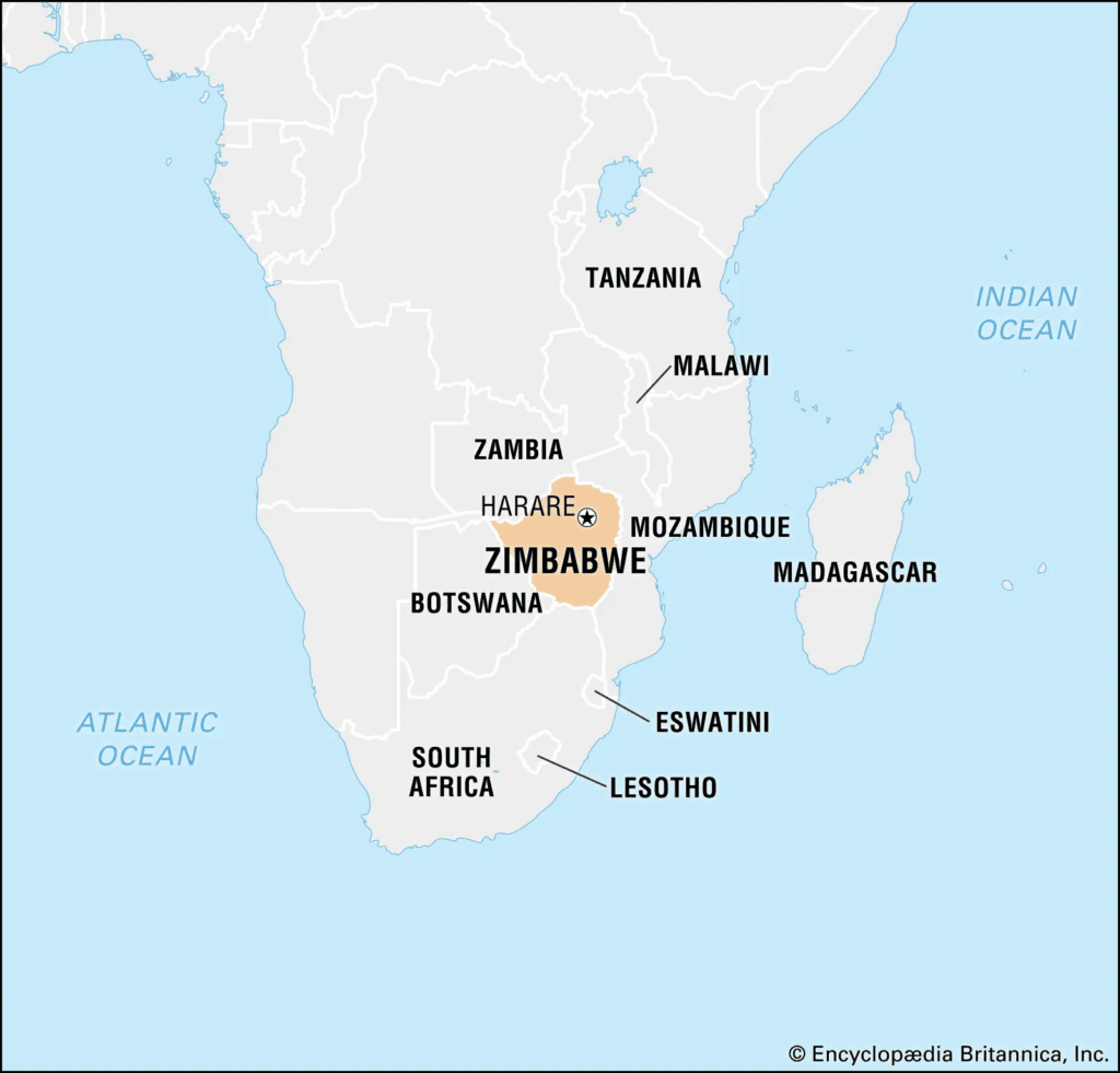 Onde fica o Zimbabue - Britannica