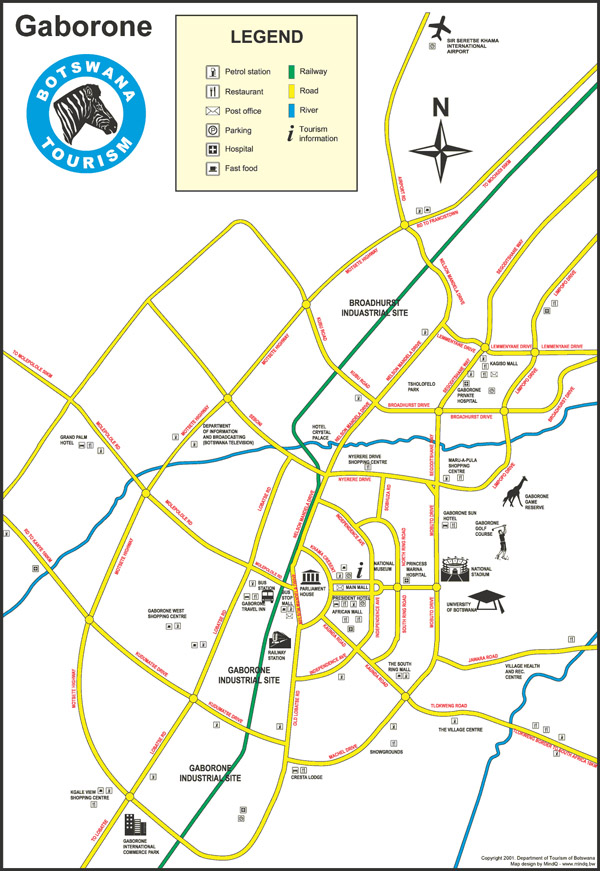 Mapa de Gaborone - Vidiani