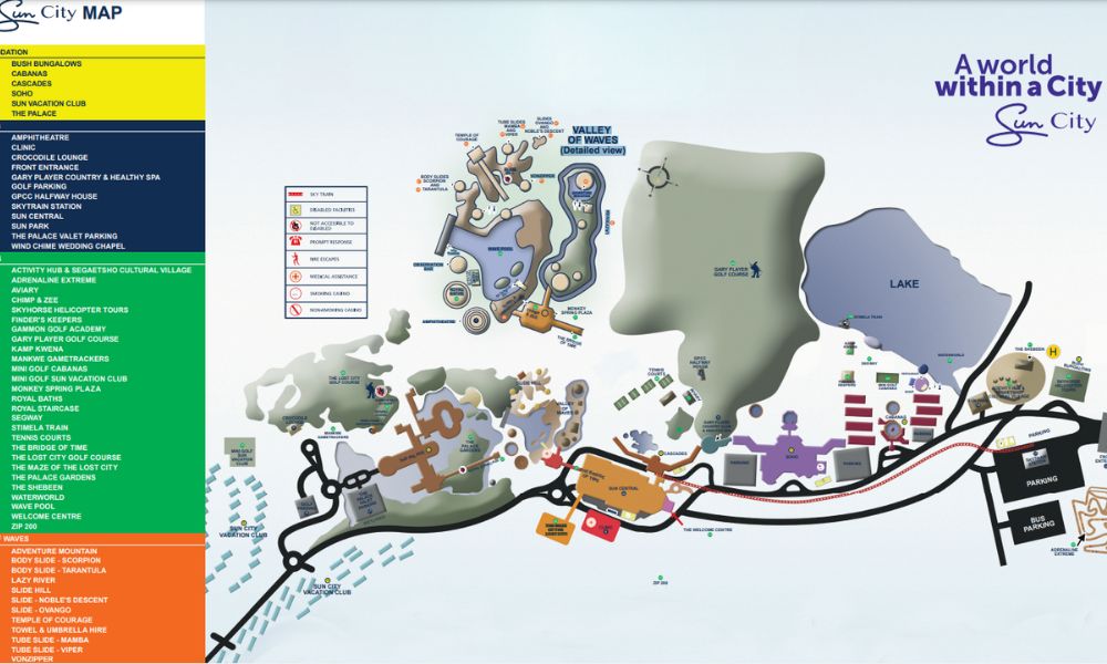 Mapa de Sun City - Flashpacking Family