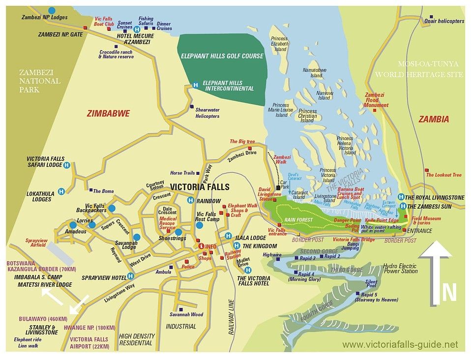 Mapa de Victoria Falls - Gorilla Trekking in Africa