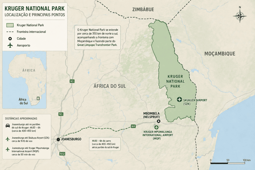Mapa do Kruger National Park - ChatGPT