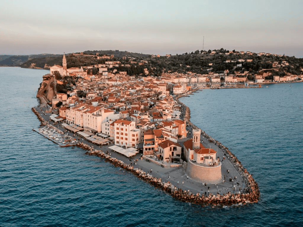 Piran Eslovenia - Brunette at Sunset