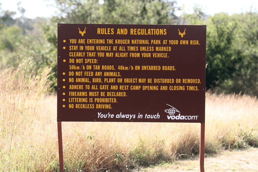 Regras para visitar o Kruger - 4x4 Afrika