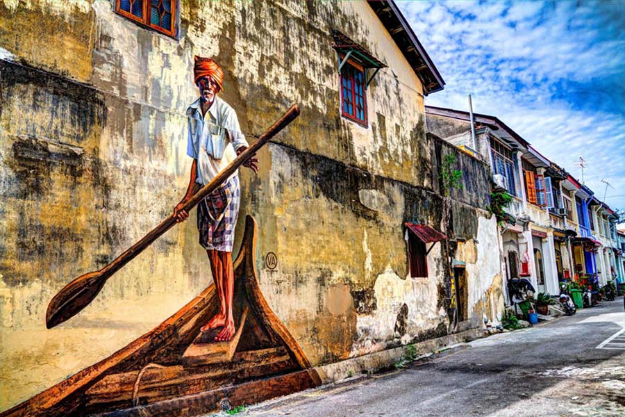 Arte de rua George Town Penang Malasia - Asia King Travel