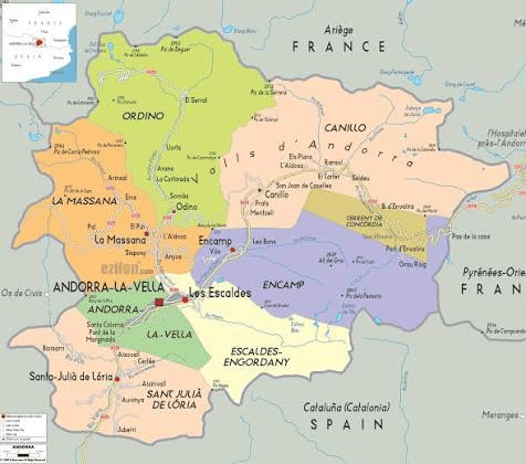 Mapa de Andorra - Vidiani