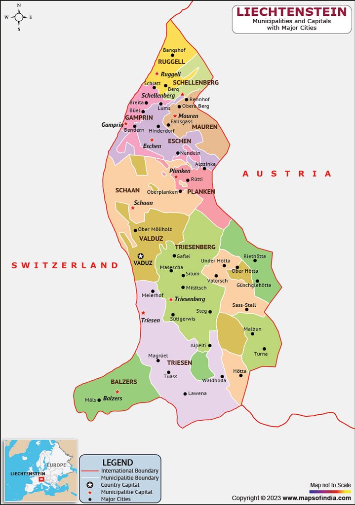 Mapa de Liechtenstein - India Map