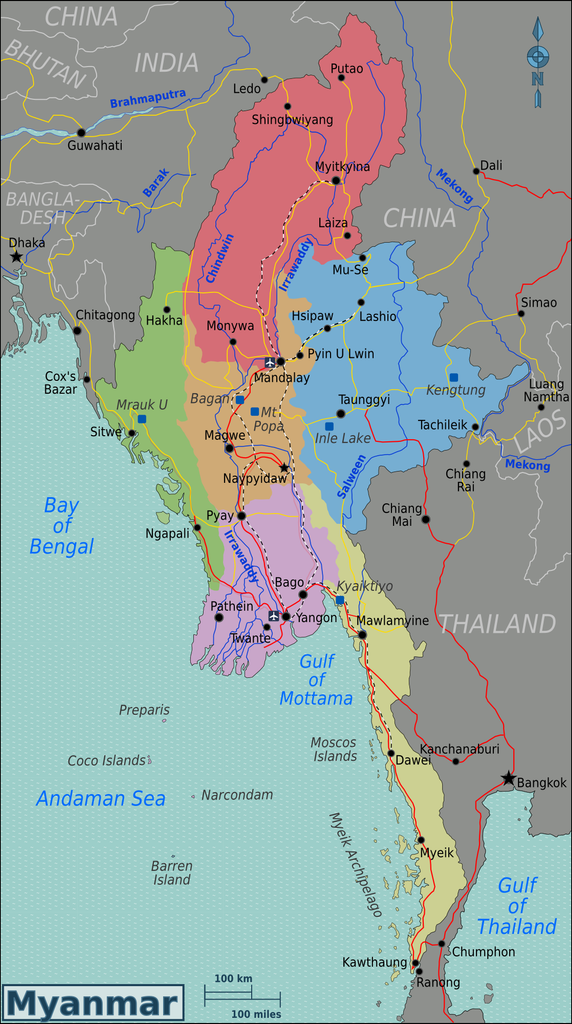 Mapa de Myanmar - Wikivoyage