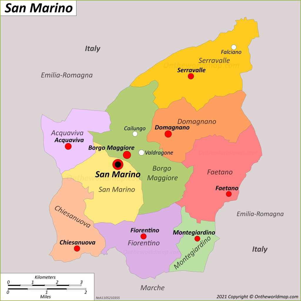 Mapa de San Marino - Ontheworldmap.com