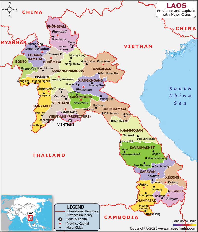 Mapa do Laos - India Map
